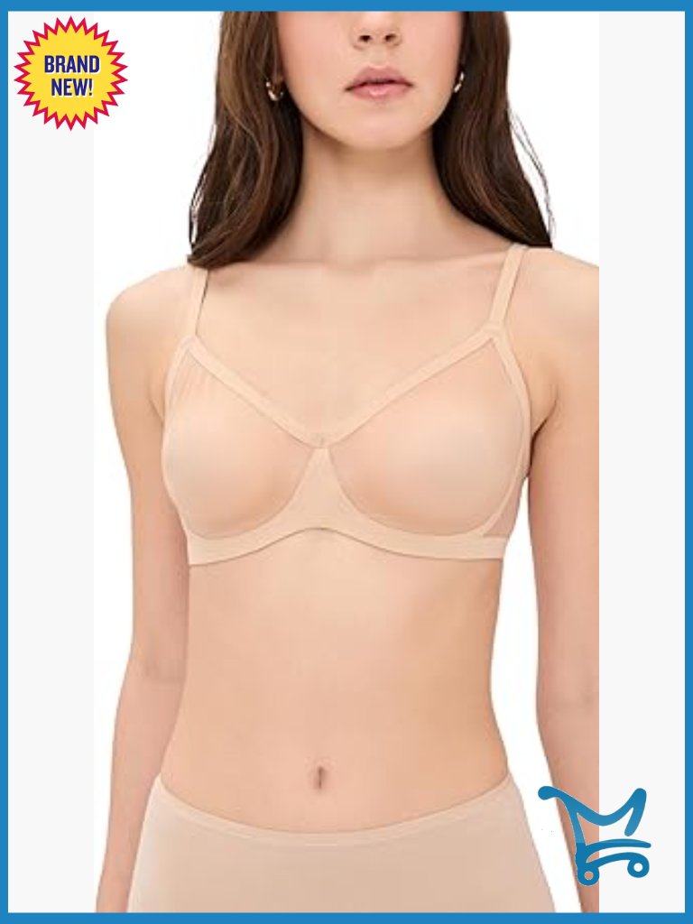 Wire Free Sheer Mesh Bralette Light Support Adjustable Straps